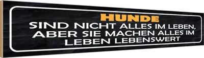 Produktbild von vianmo Holzschild 10x46 cm Hunde nicht alles im Leben aber Tier Haustier