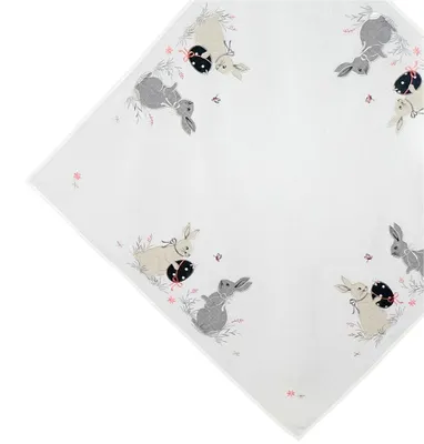 Produktbild von Tischdecke Läufer Stickerei Osterhase Osterei Ostern Frühling 85 x 85 cm