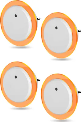 Produktbild von LED Nachtlicht Bernsteinweißes Licht 2er-Set (1500-1800K) 4 Stk. Rund mit 2 USB Anschlüssen