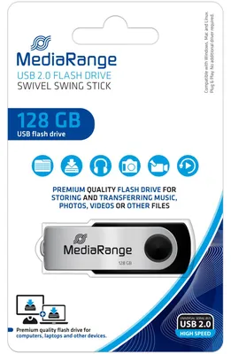 Immagine prodotto di MediaRange USB-Stick 128GB USB 2.0 swivel swing