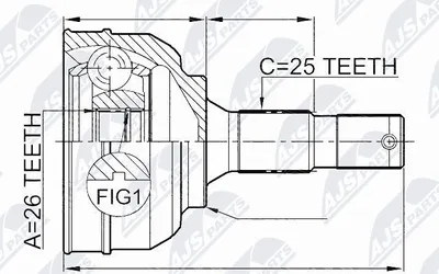 Produktbild von NTY Gelenksatz Antriebswelle Vorne Rechts Vorne Links für CITROËN C5 II Break (RE) NPZ-CT-020