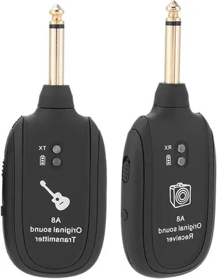 Image de Émetteurs et récepteurs sans fil pour guitare équipés de 2 ports micro-USB.