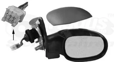 Produktbild von VAN WEZEL 4028808 Außenspiegel Seitenspiegel Rechts passend für PEUGEOT 206 Schrägheck (2A/C) Konvex Beheizt Grundiert