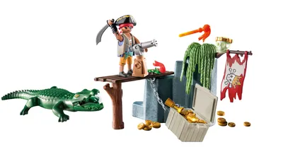 Produktbild von PLAYMOBIL 71473 Pirat mit Alligator