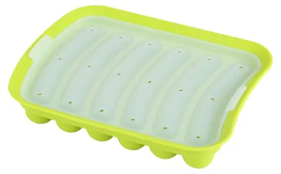Obrázek produktu pro Silikonová forma na párky a hotdogy se 6 prohlubněmi, forma na pečení pro kutily, kuchyňská pomůcka, zelená