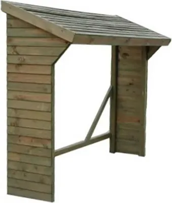Immagine prodotto di Milani Home - legnaia da esterno in legno di pino impregnato, 217 x 80 x 180 cm, porta legna da giardino