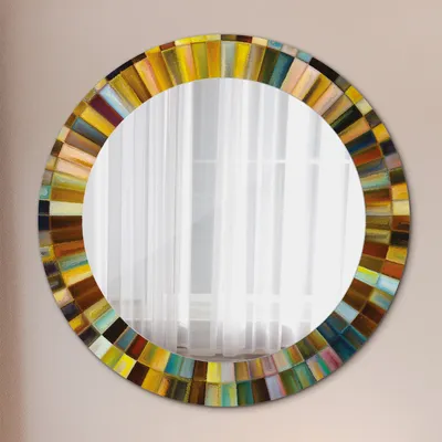 Produktbild von Spiegel - Mirror zum Wandspiegel Schlafzimmer – Schminkspiegel- blau Marmorierung- Ø60cm