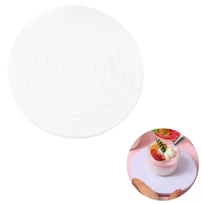 Zdjęcie produktu dla Talerz do dekoracji tortów, plastikowy, 14 cm, antypoślizgowy