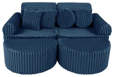 Zdjęcie produktu dla Kanapa Pocket 120 cm, aksamit, 12 sztuk, CHURROS, dla dzieci, modułowa, pianka OEKO-TEX, do zabawy