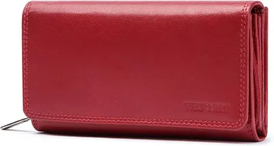 Produktbild von Damen Geldbörse aus echtem Nappaleder, großes Leder Portemonnaie mit RFID Schutz, viele Kartenfächer, Münzfach mit Reißverschluss, Geschenkbox ideal!!