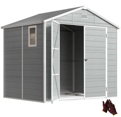 Productafbeelding van Gereedschapsschuur, 4,1 m2, tuinschuur met zadeldak, 240 x 190 x 180/228 cm
