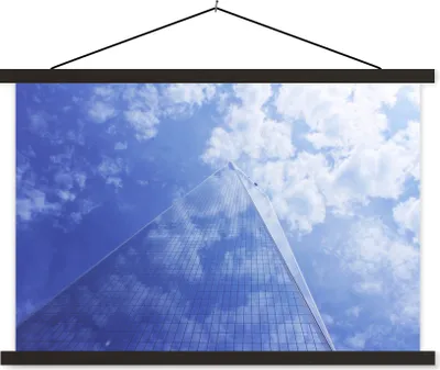 Produktbild von MuchoWow® Textilposter Die Spiegelung des Himmels im One World Trade Center 60x40 cm mit schwarzem Rahmen - Hölzernes