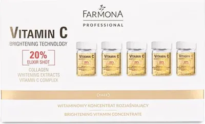 Productafbeelding van Farmona | Verhelderend serum - 5x5 ml - Met collageen - Geschikt voor elk huidtype - Frisse citrusgeur