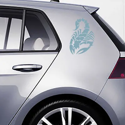 Produktbild von Aufkleber - Autoaufkleber-Set "Skorpion" 2 Stk. je 60cm x 40cm pastelltürkis - Tuning Carystyling Heckscheibe Auto