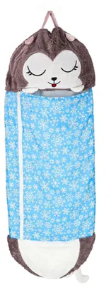 Produktbild von Schlafsack für Kinder, geeignet für Camping, mit integriertem Kissen (2-in-1), 125x50 cm, blau