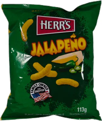 Image de Curls au fromage et au piment jalapeño Herr's, 113 g