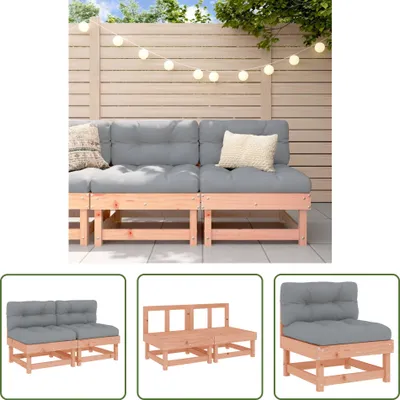 Produktbild von The Living Store Mittelsofas mit Kissen 2 Stk. Massivholz Douglasie