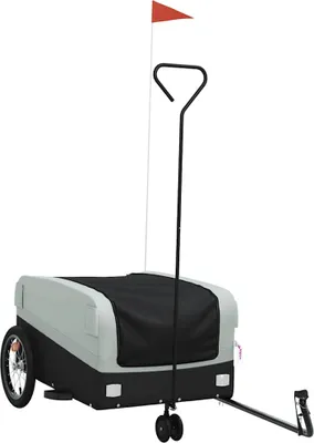 Obrázok produktu pre vidaXL Príves na bicykel čierny a sivý 45 kg železa