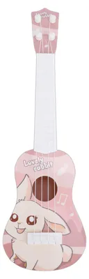 Obrázek produktu pro Simulace ukulele kytara Hratelný vzdělávací hudební nástroj Hračka pro rané učení hudby pro děti starší 3 let Roztomilý králíček