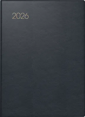 Produktbild von Taschenkalender 10x14cm 1 Woche/2 Seiten Leder schwarz 2026