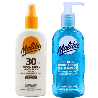 Zdjęcie produktu dla Malibu Wodoodporny Spray SPF30 200ml + Żel Po Opalaniu 200ml