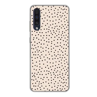 Produktbild von MuchoWow® Handyhülle Schutzhülle Hülle für Samsung Galaxy A50 Polka dot - Beige - Schwarz Silikon Softcase Handy Hülle - Mobiltelefonhülle