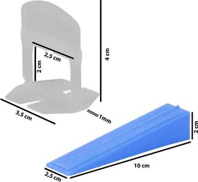 Productafbeelding van Afstandsclip L-vormig, Strend Pro, nivellerend, voor onder tegels, 1,0 mm, verpakking van 100 stuks, wit kunststof