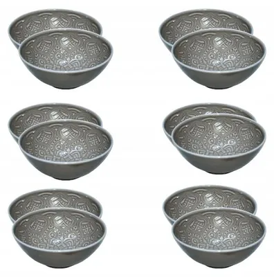 Produktbild von Lubiana Oriental KM00 Graue Salatschüssel Porzellan 15 cm 12 Stück