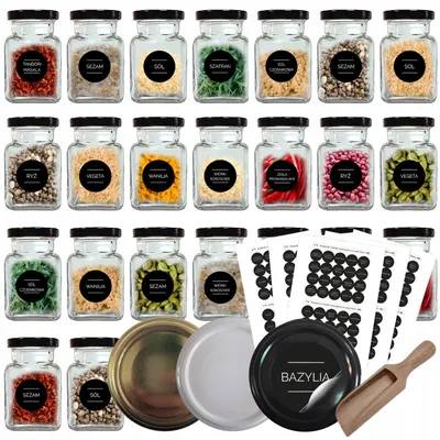 Produktbild von Akada Gewürzgläser Set 150ml 20 Stück mit Deckel