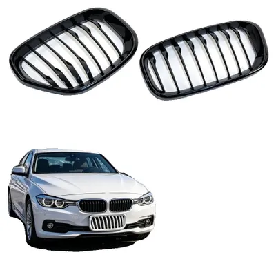 Image de Calandre avant, en ABS de haute qualité, design à 9 lamelles, compatible avec les voitures compactes haut de gamme de 2015 à 2017, installation précise, résistante aux UV