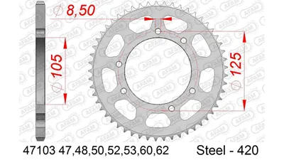 Produktbild von AFAM Kettenrad 47103-53 Hinten für YAMAHA MOTORCYCLES DT Stahl