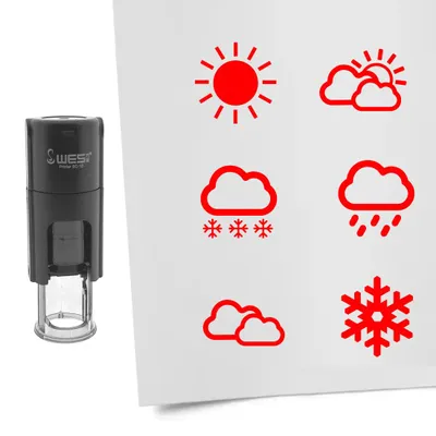 Produktbild von CombiCraft Selbstfärbendestempel Set 'Wetter' in der Farbe Pink, Ø10mm