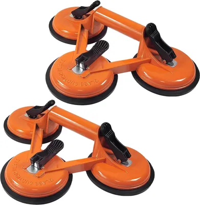 Image de Ventouses pour carrelage, lot de 2, capacité de 150 kg, puissance d'aspiration par vide triple