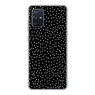 Produktbild von MuchoWow® Handyhülle Schutzhülle Hülle für Samsung Galaxy A51 5G Polka dots - Schwarz - Weiß Silikon Softcase Handy Hülle - Abbildung