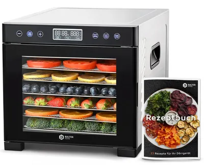 Productafbeelding van Voedseldroger - Dehydrator - RVS - 7 roosters - 600 W - Timer tot 48 uur
