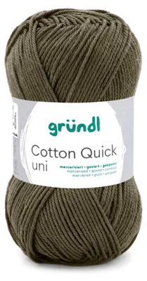 Produktbild von Gründl Baumwolle quick uni,50g.100%Baumwolle,mercerisiert,Häkel- u. Strickgarn,50g / 125 m,NS 3-4 168 schwarzgrün