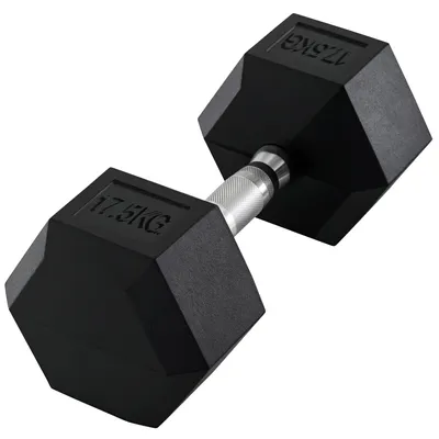 Produktbild von HOMCOM Kurzhantel, Hexagon Gummihantel, 17,5 kg Fitness Gewichte aus Gusseisen