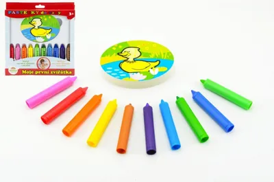 Obrázek produktu pro Pastelky do vany Moje první zvířátka 10 ks s houbičkou v krabičce 21x22x3cm MPZ