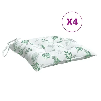 Zdjęcie produktu dla vidaXL Poduszka na krzesło 4 szt. Wzór liści 50x50x7 cm Tkanina Oxford