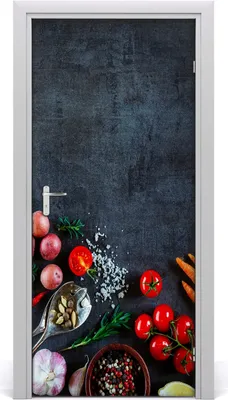 Produktbild von Tulup Türaufkleber 95x205 cm Dekorative Aufkleber Selbstklebend Wasserdichte Tapete Abnehmbar Schlafzimmer Wohnzimmer Wohnkultur - Gemüse und Gewürze