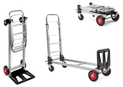 Produktbild von Sackkarre Stapelkarre Transportkarre - Belastbar bis 150 kg - Aluminium - Klappbar mit 4 Rädern