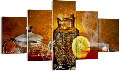 Produktbild von Bild auf Leinwand - Leinwandbild - Asien tee geschmack gesundheit - 125x70cm - Wand Bild - Wanddeko - Leinwanddruck - Bilder - Kunstdruck - Wanddekoration - Leinwand bilder - Wandkunst - EA125x70-2434