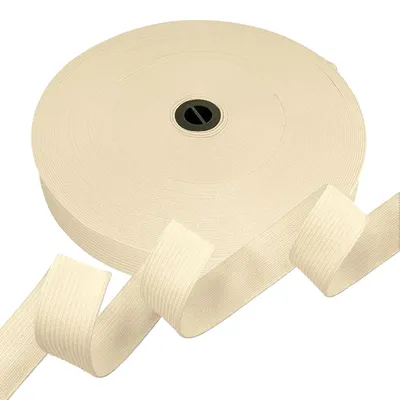 25m Gummiband Gummilitze 20mm flach gestrickt Stretch Elastisch in 19 Farben creme