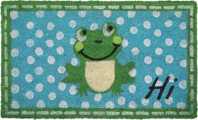Produktbild von Betz Kokosmatte aus 100% Kokos - Fußmatte - Fußabstreifer –Schmutzfangmatte Muster Frosch Größe 45 cm x 75 cm x 1,5 cm