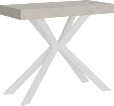 Image de ITYHOME - Console extensible 90x40/300 cm Plaker cachemire pieds blancs