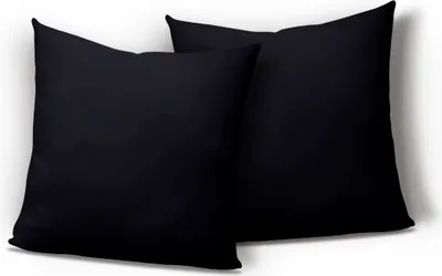 Produktbild von 2er Set Kissenbezug Kissenhülle Dekokissen Hülle 40x40 cm schwarz Uni Microfaser