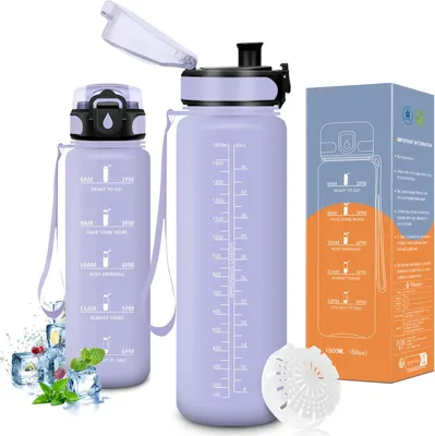 Obrázok produktu pre Fľaša na pitie, 1500 ml, s tesnením zabraňujúcim úniku, vhodná na sýtené nápoje, veľká športová fľaša