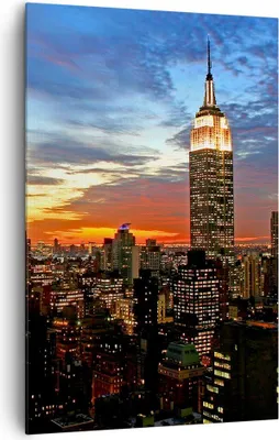 Produktbild von Bild auf Leinwand - LeinWandbild Einteilig - Amerika gebäude sonnenuntergang wolkenkratzer - 80x120cm - Wand Bild - Wandbilder - Leinwanddruck Wanddekoration - Leinwand bilder Wandbild PA80x120-2125