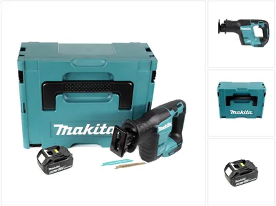 Obrázok produktu pre Akumulátorová priamočiara píla Makita DJR 188 T1J 18 V bezkartáčová priamočiara píla v Makpac + 1x 5,0 Ah batéria - bez nabíjačky