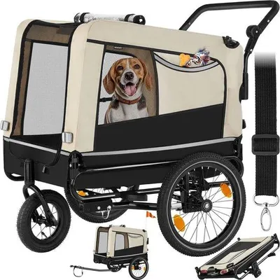 Obrázek produktu pro Přepravní vozík pro psy – multifunkční – skládací – pro psy do 40 kg – vozík pro psy